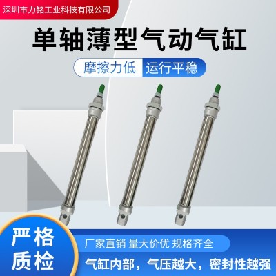 不锈钢 导轨可调气缸1280.16.100.M单轴薄型笔形气动气缸规格多样图3