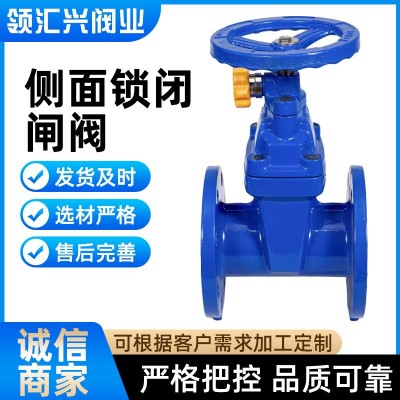 侧面锁闭闸阀防盗表前阀 磁性带锁法兰暗杆软密封闸阀 侧锁闭闸阀图2