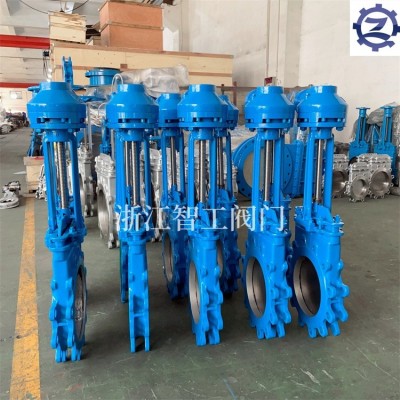 智工 伞齿轮刀型闸阀 PZ573H-16C 耐磨插板阀 适用于纸浆、煤渣等图4