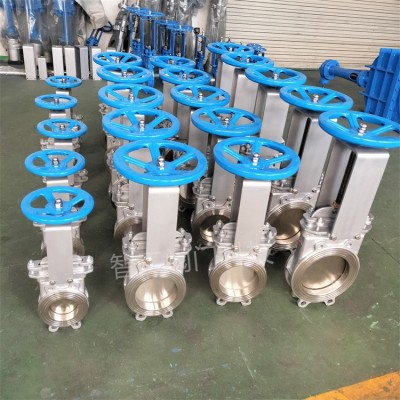 智工 不锈钢304浆闸阀 PZ73W-10P DN200耐磨刀型闸 阀现货 插板阀图3