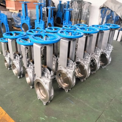 智工 不锈钢304浆闸阀 PZ73W-10P DN200耐磨刀型闸 阀现货 插板阀图4