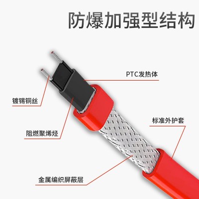 厂家供应低温阻燃12mm宽自限温电伴热带自控温恒温加热带DXW -12JZ图3