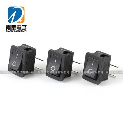 迷你船型小开关10*15MM黑色2档2脚弯脚 翘板船形电源3A 品质保障图2