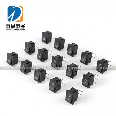 迷你船型小开关10*15MM黑色2档2脚弯脚 翘板船形电源3A 品质保障图5