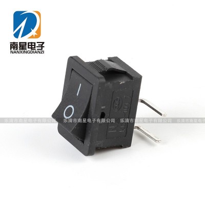 迷你船型小开关10*15MM黑色2档2脚弯脚 翘板船形电源3A 品质保障图4