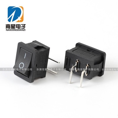 迷你船型小开关10*15MM黑色2档2脚弯脚 翘板船形电源3A 品质保障图3