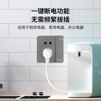 86型暗装家用灰色一开五孔开关插座面板多孔USB墙壁开关电话插座图2