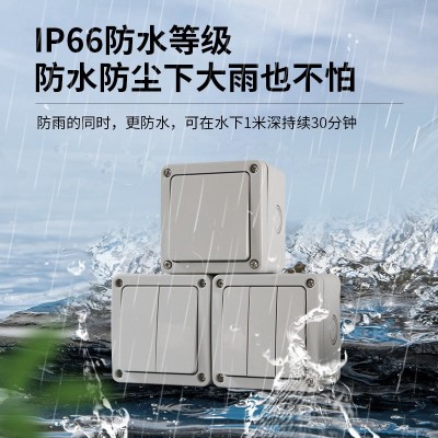 超薄防水插座ip66单开双开明装暗装防雨开关盒工业防雨电源盒图3