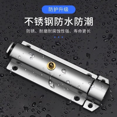 自动不锈钢弹簧插销卫生间门栓门扣木门 防盗门门锁左右明装插销图3