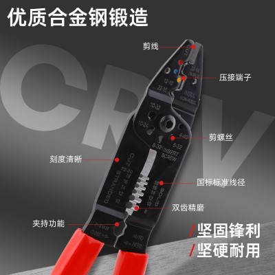 家用工具剥线钳多功能压线分线钳电工专用剪线钳不锈钢扒皮拔线钳图2