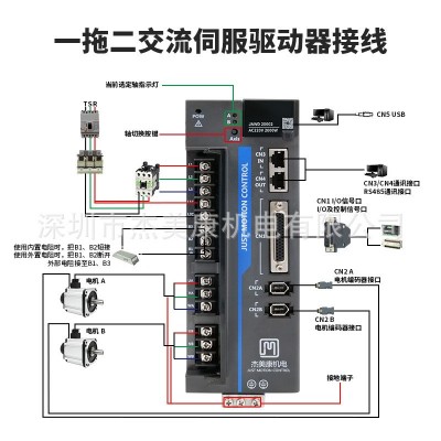 杰美康80/130高压交流伺服电机750W/1.5KW/2KW套装双轴同步驱动器图4