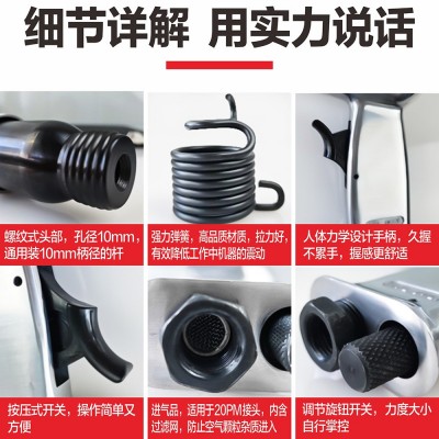 台湾工业级气铲风铲气动铲刀气锤风锤刹车片风镐气镐除锈器冲击式图2